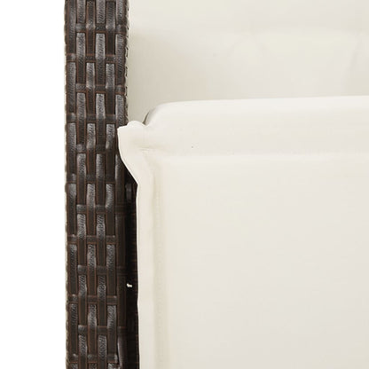 Set da Pranzo da Giardino 5pz con Cuscini in Polyrattan Marrone | homemem39