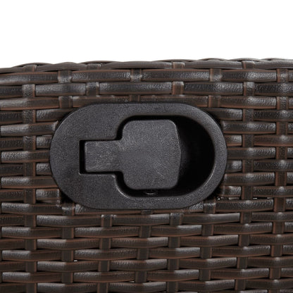 Set da Pranzo da Giardino 5pz con Cuscini in Polyrattan Marrone | homemem39