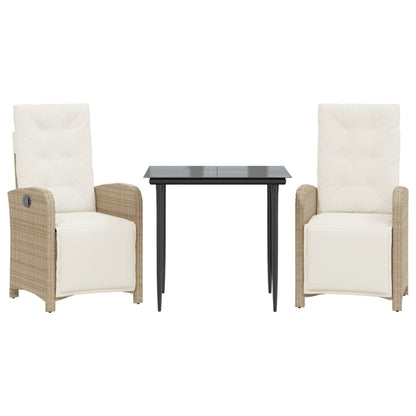 Set da Bistrò 3 pz con Cuscini Beige in Polyrattan - homemem39