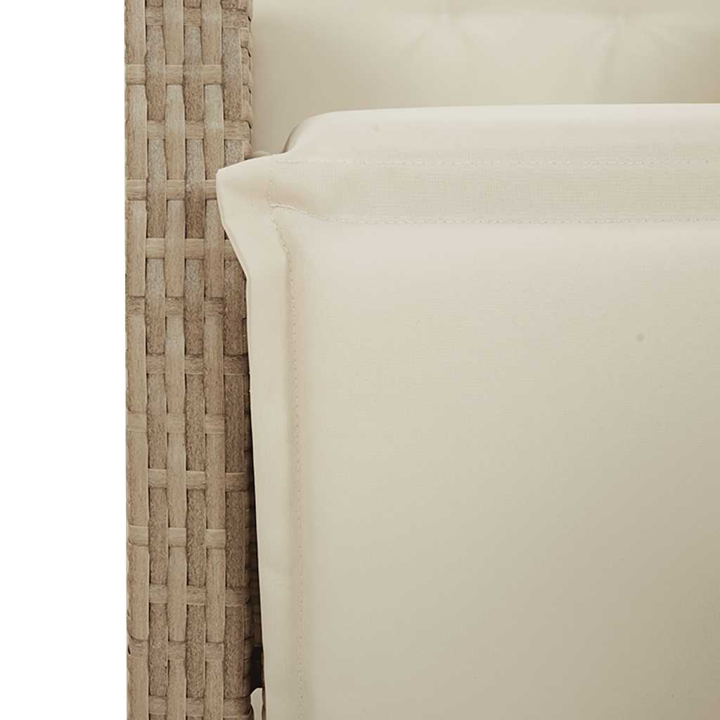 Set da Pranzo da Giardino 5 pz con Cuscini Beige in Polyrattan | homemem39