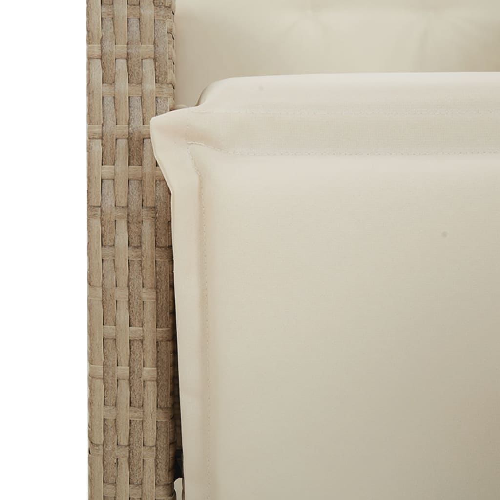 Set da Pranzo da Giardino 5 pz con Cuscini Beige in Polyrattan | homemem39
