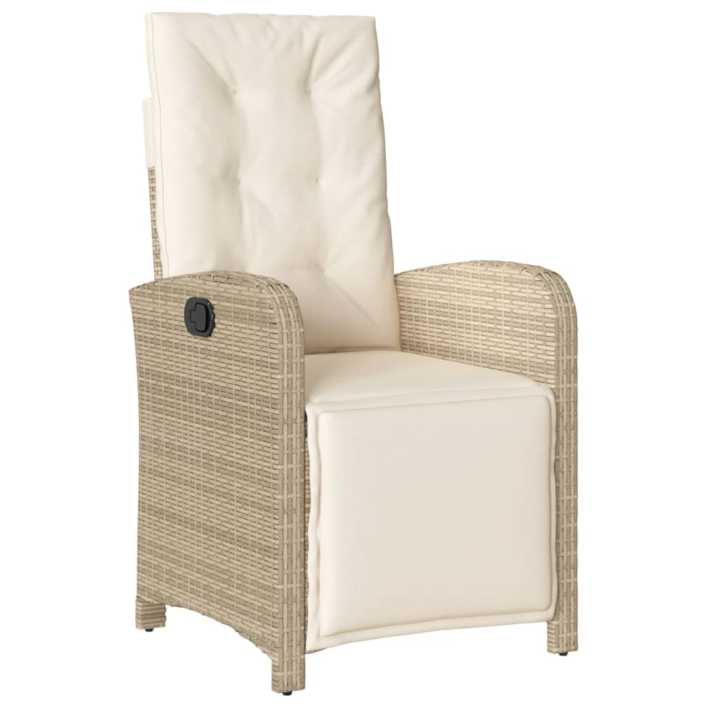 Set da Pranzo da Giardino 7 pz con Cuscini Beige in Polyrattan - homemem39
