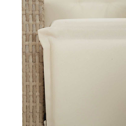 Set da Pranzo da Giardino 5 pz con Cuscini Beige in Polyrattan | homemem39