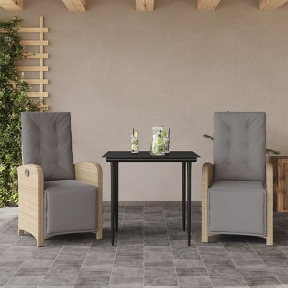 Set da Bistrò 3 pz con Cuscini Beige in Polyrattan | homemem39