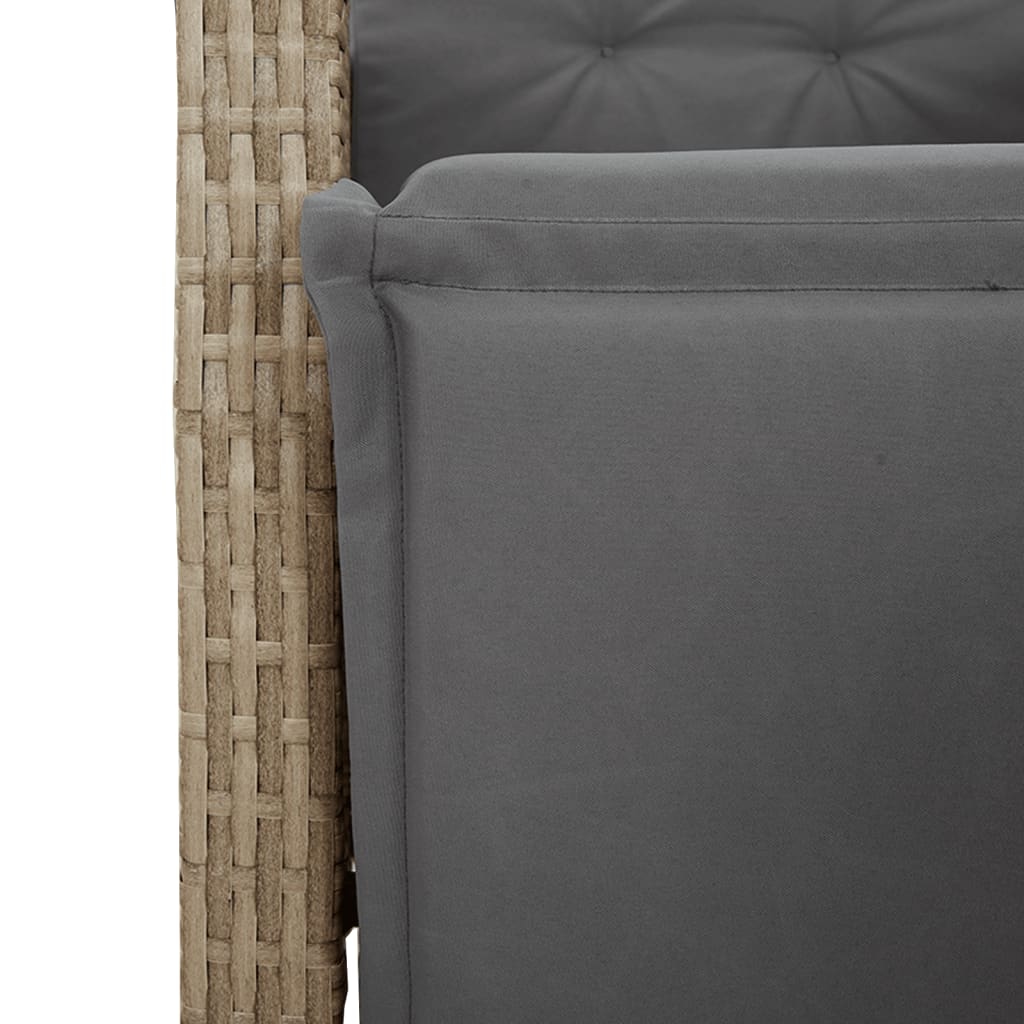 Set da Pranzo da Giardino 5 pz con Cuscini Beige in Polyrattan | homemem39