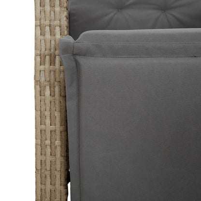 Set da Pranzo da Giardino 7 pz con Cuscini Beige in Polyrattan | homemem39