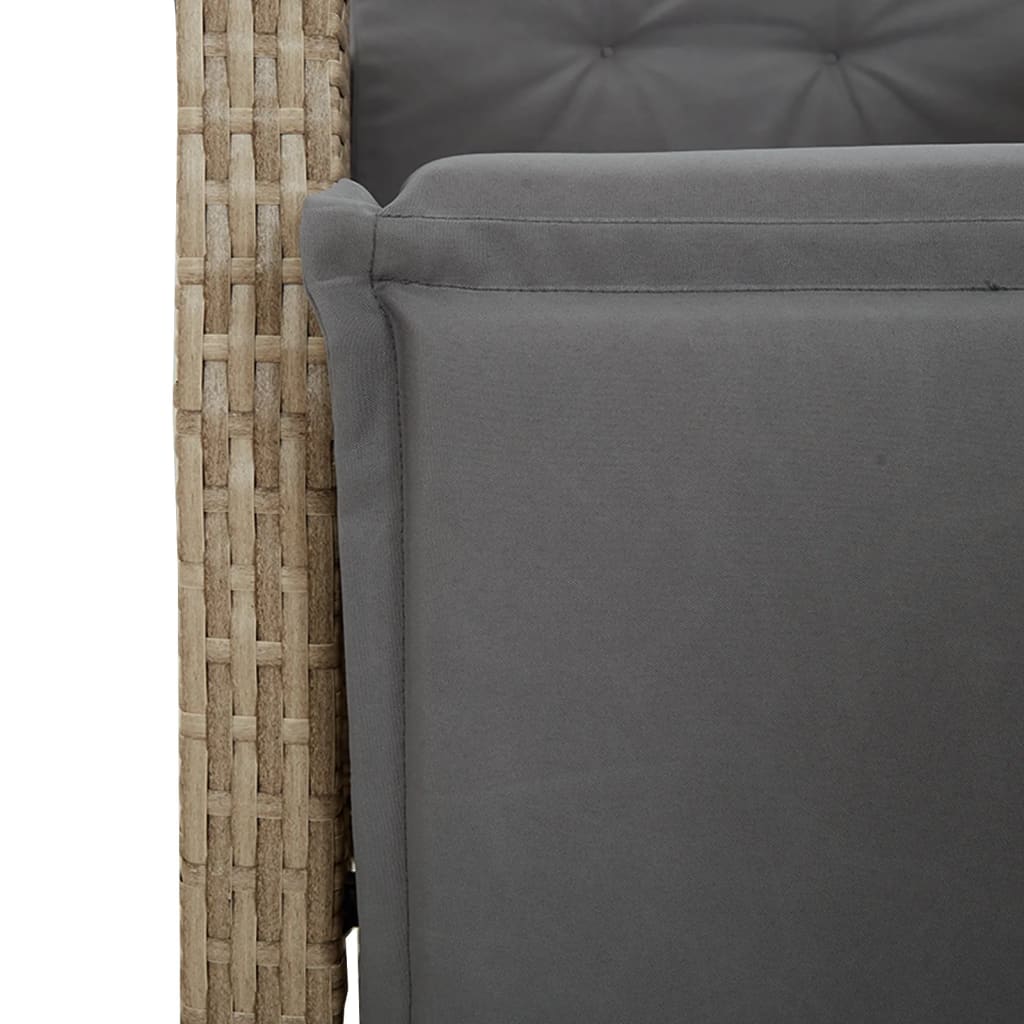 Set da Pranzo da Giardino 9 pz con Cuscini Beige in Polyrattan | homemem39