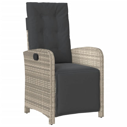 Set Pranzo da Giardino 5pz con Cuscini Grigio Chiaro Polyrattan | homemem39