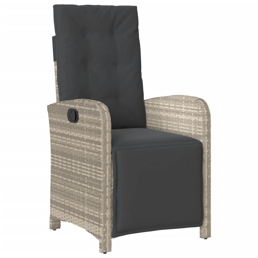 Set da Bistrò 3 pz con Cuscini Grigio Chiaro in Polyrattan | homemem39