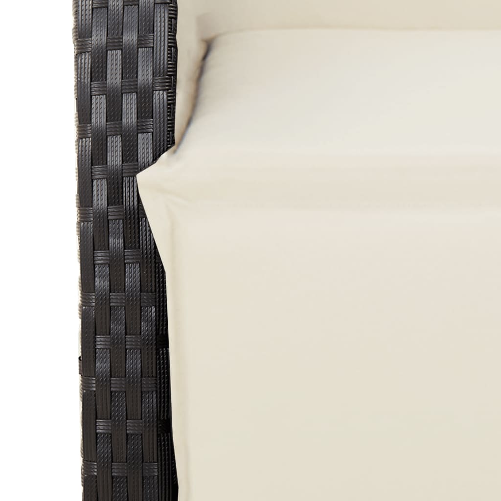 Set da Pranzo da Giardino 5 pz Nero con Cuscini in Polyrattan | homemem39