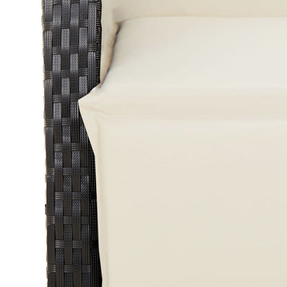 Set da Pranzo da Giardino 7 pz Nero con Cuscini in Polyrattan | homemem39