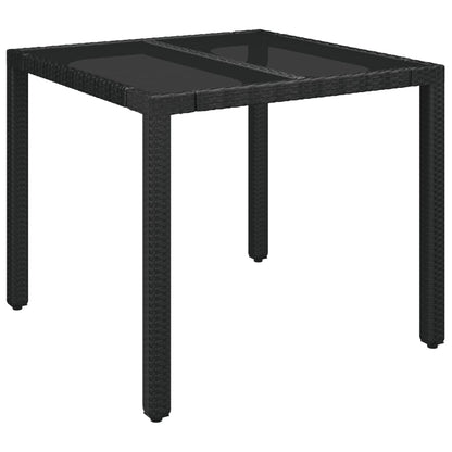 Set da Pranzo da Giardino 3 pz con Cuscini Nero in Polyrattan | homemem39