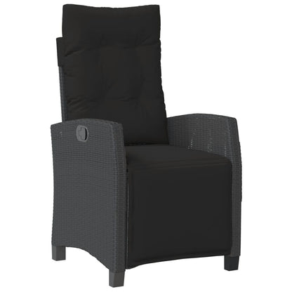 Set da Pranzo da Giardino 5 pz Nero con Cuscini in Polyrattan | homemem39