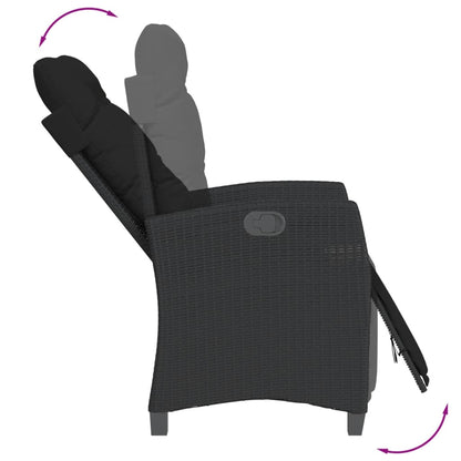 Set da Pranzo da Giardino 5 pz Nero con Cuscini in Polyrattan | homemem39