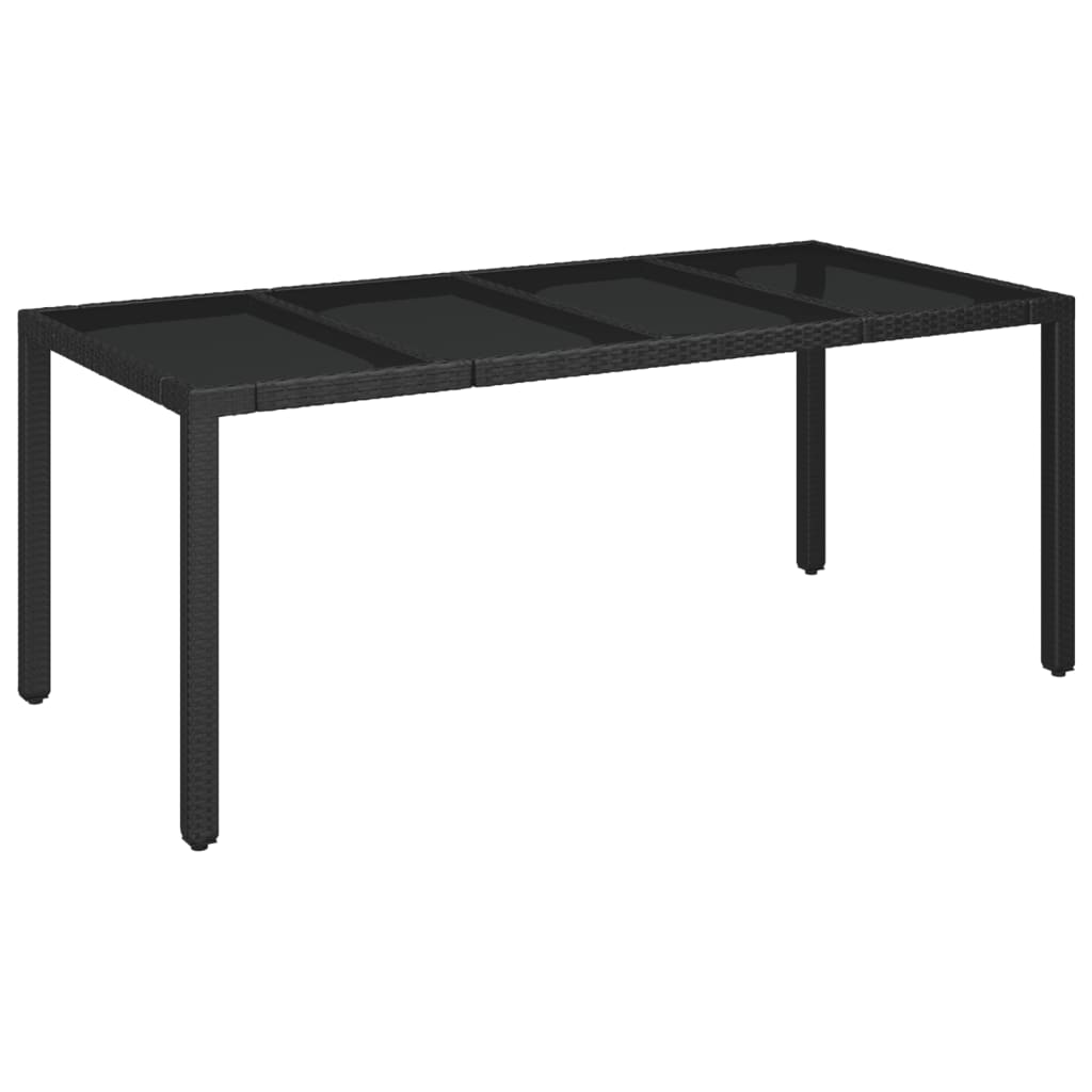 Set da Pranzo da Giardino 7 pz Nero con Cuscini in Polyrattan | homemem39