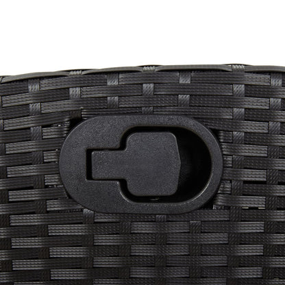 Set da Pranzo da Giardino 7 pz Nero con Cuscini in Polyrattan | homemem39