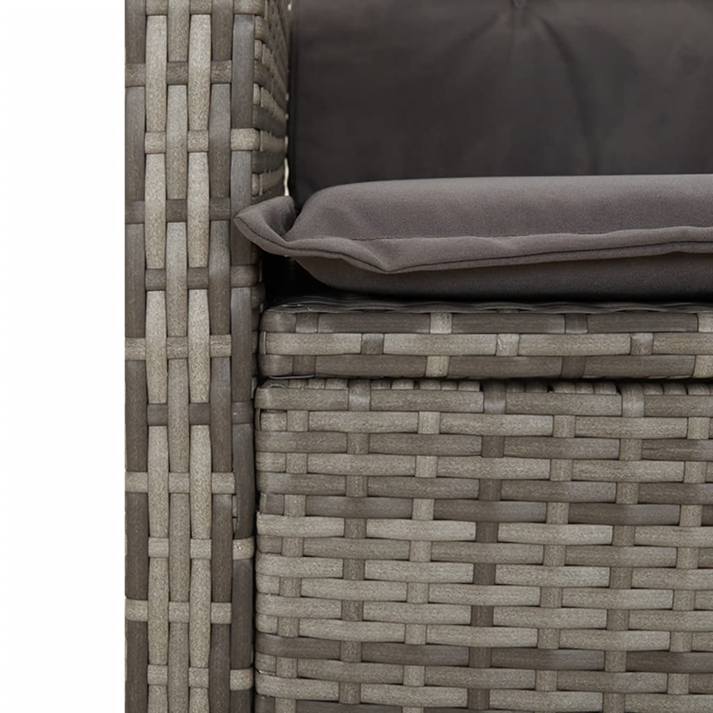 Set da Pranzo da Giardino 5 pz con Cuscini in Polyrattan Grigio | homemem39