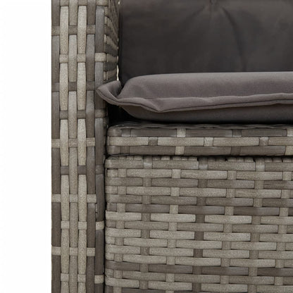 Set da Pranzo da Giardino 5 pz con Cuscini in Polyrattan Grigio | homemem39