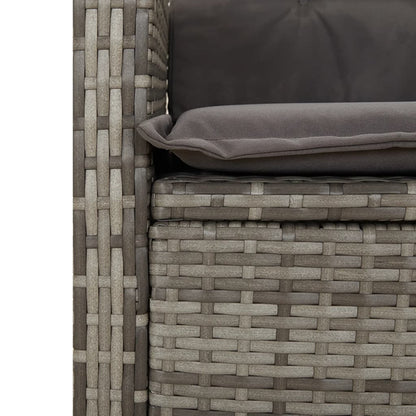 Set da Pranzo da Giardino 7 pz con Cuscini in Polyrattan Grigio | homemem39