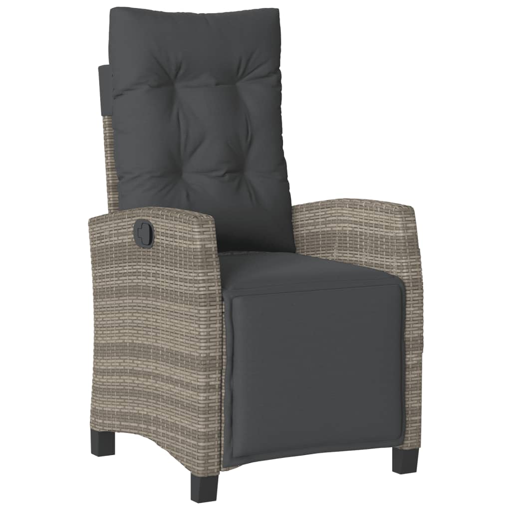 Set da Pranzo da Giardino 9 pz con Cuscini in Polyrattan Grigio | homemem39