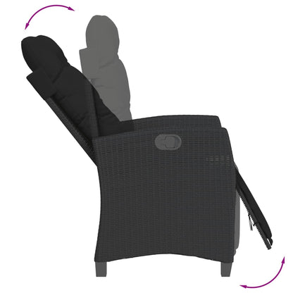 Set da Pranzo da Giardino 9 pz con Cuscini Nero in Polyrattan | homemem39