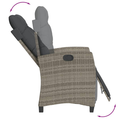 Set da Pranzo da Giardino 9 pz con Cuscini in Polyrattan Grigio | homemem39