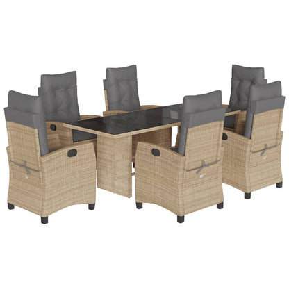 Set Pranzo da Giardino 7 pz con Cuscini Beige Misto Polyrattan | homemem39