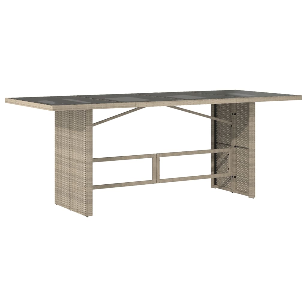 Set da Pranzo da Giardino 7 pz Cuscini Polyrattan Grigio Chiaro | homemem39
