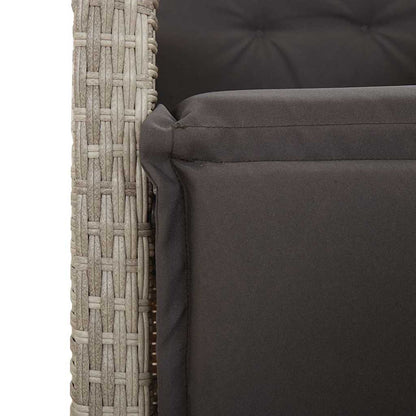 Set Pranzo da Giardino 9pz con Cuscini Grigio Chiaro Polyrattan - homemem39