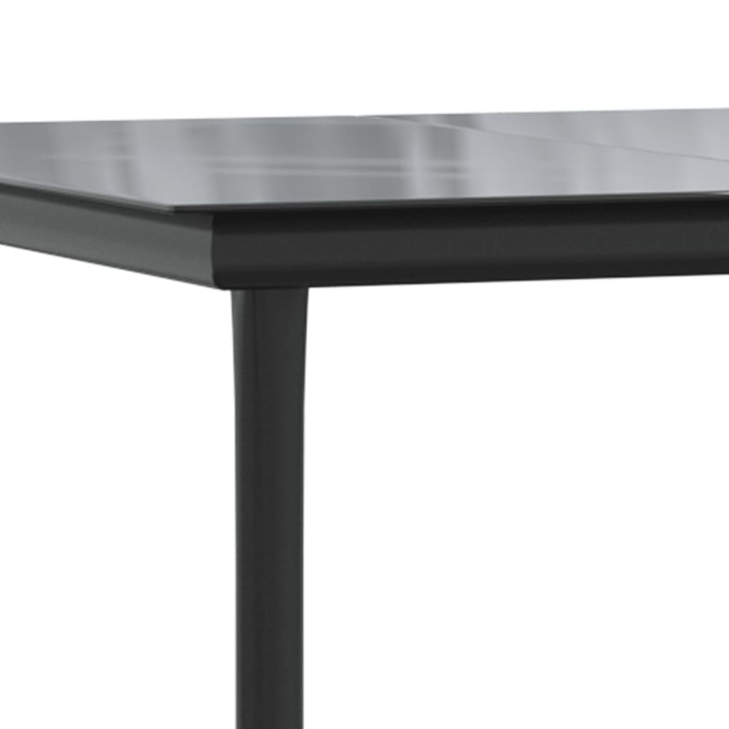 Set da Pranzo da Giardino 5 pz Nero con Cuscini in Polyrattan | homemem39