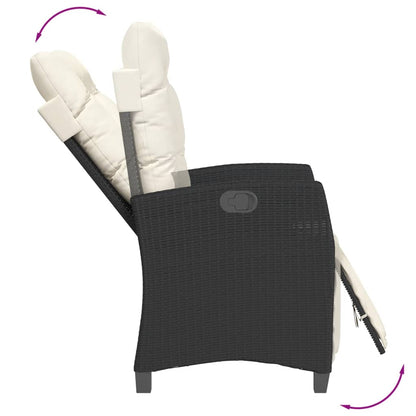 Set da Pranzo da Giardino 5 pz Nero con Cuscini in Polyrattan | homemem39