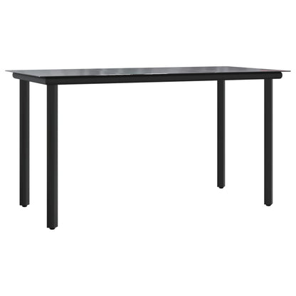 Set da Pranzo da Giardino 5 pz Nero con Cuscini in Polyrattan | homemem39