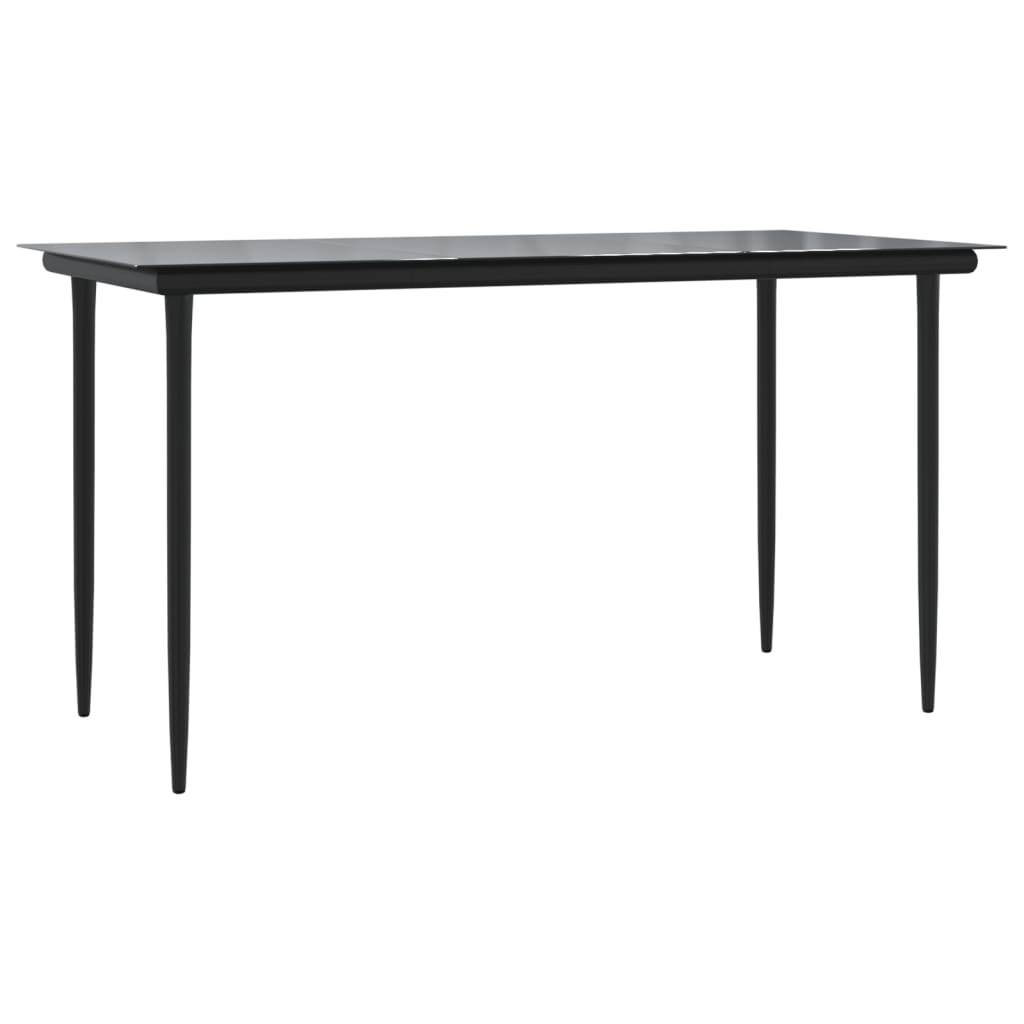 Set da Pranzo da Giardino 5 pz Nero con Cuscini in Polyrattan | homemem39