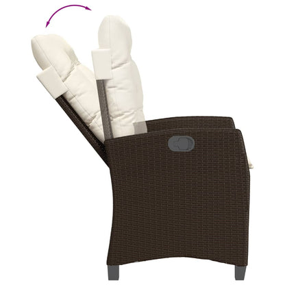 Set da Pranzo da Giardino 5pz con Cuscini in Polyrattan Marrone - homemem39