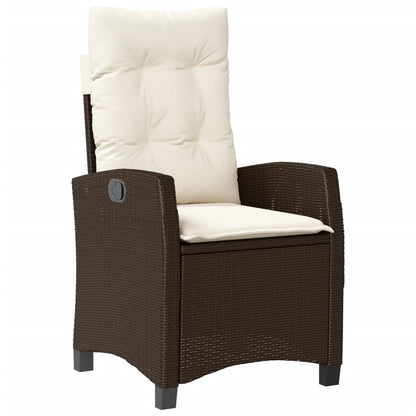 Set da Pranzo da Giardino 5pz con Cuscini in Polyrattan Marrone | homemem39