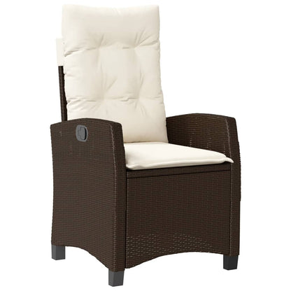 Set da Pranzo da Giardino 7pz con Cuscini in Polyrattan Marrone | homemem39