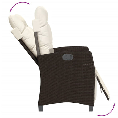 Set da Pranzo da Giardino 7pz con Cuscini in Polyrattan Marrone | homemem39