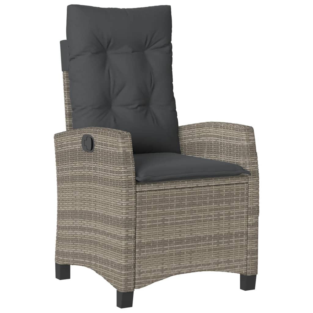 Set da Pranzo da Giardino 7 pz con Cuscini in Polyrattan Grigio | homemem39