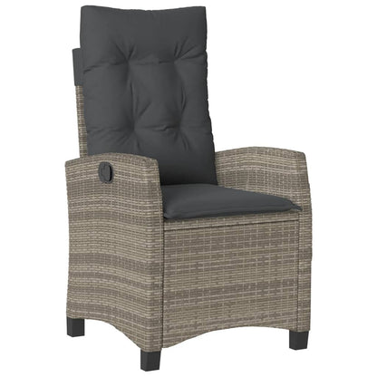 Set da Pranzo da Giardino 7 pz con Cuscini in Polyrattan Grigio | homemem39