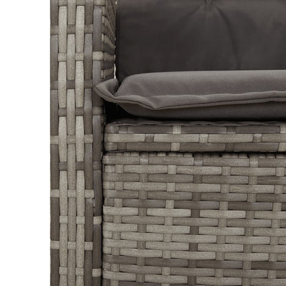 Set da Pranzo da Giardino 7 pz con Cuscini in Polyrattan Grigio | homemem39