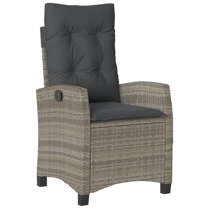 Set da Pranzo da Giardino 7 pz con Cuscini in Polyrattan Grigio | homemem39