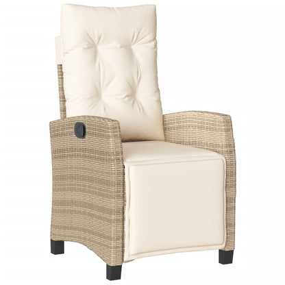 Set da Pranzo da Giardino 7 pz con Cuscini Beige in Polyrattan | homemem39