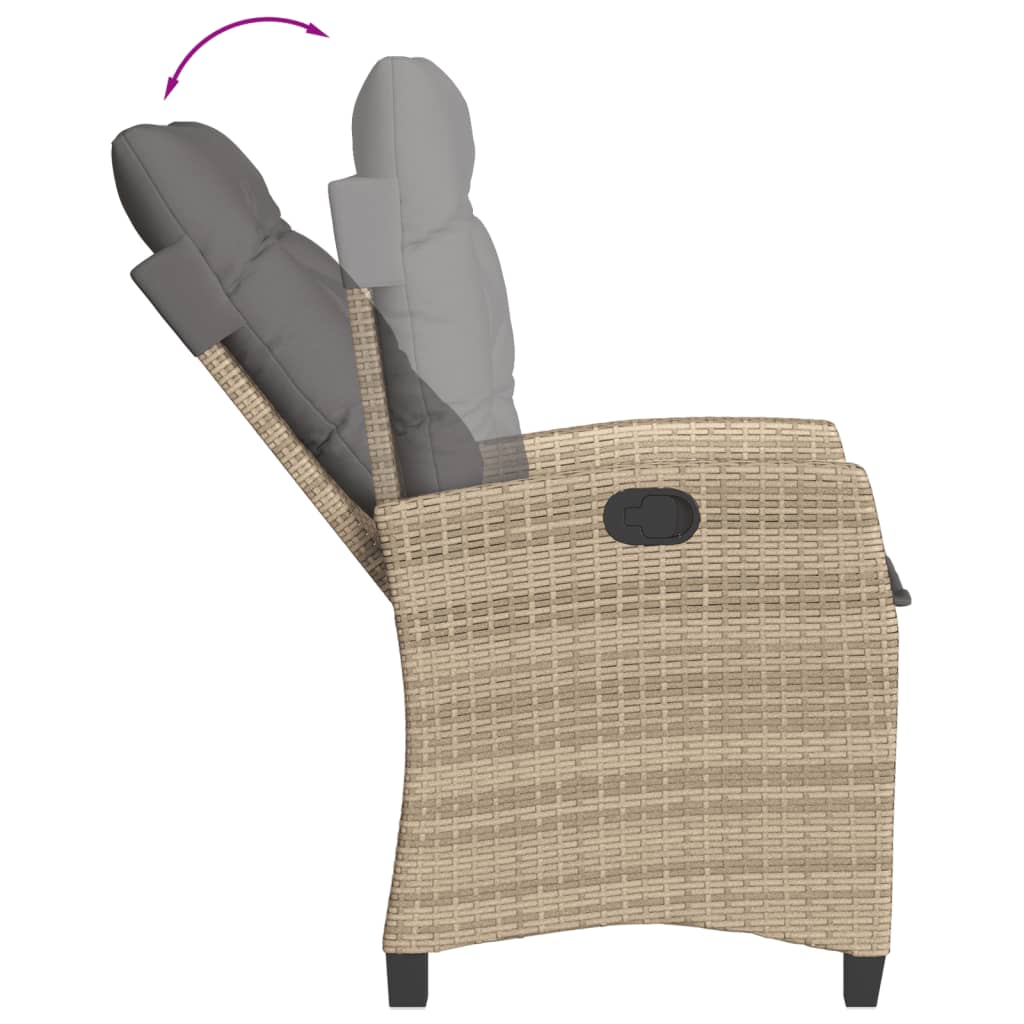 Set Pranzo da Giardino 5 pz con Cuscini Beige Misto Polyrattan | homemem39
