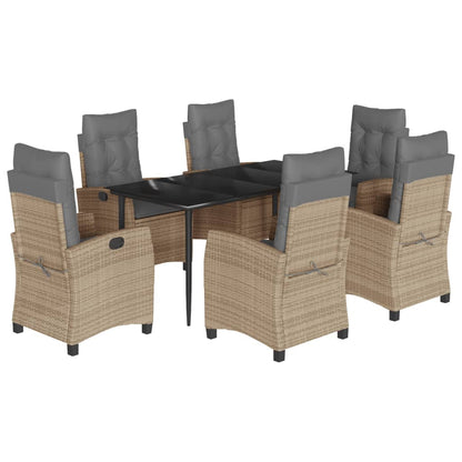 Set Pranzo da Giardino 7 pz con Cuscini Beige Misto Polyrattan | homemem39