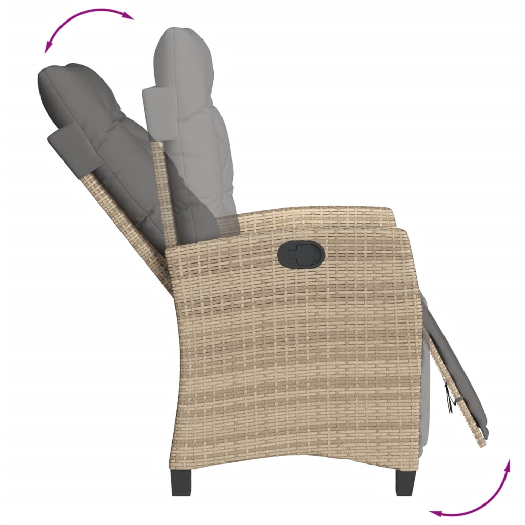 Set Pranzo da Giardino 7 pz con Cuscini Beige Misto Polyrattan | homemem39