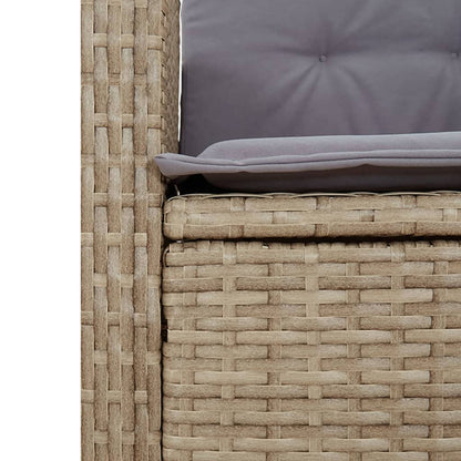 Set Pranzo da Giardino 7 pz con Cuscini Beige Misto Polyrattan - homemem39