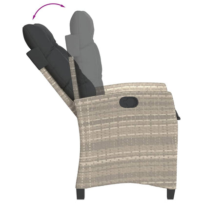 Set Pranzo da Giardino 5pz con Cuscini Grigio Chiaro Polyrattan - homemem39
