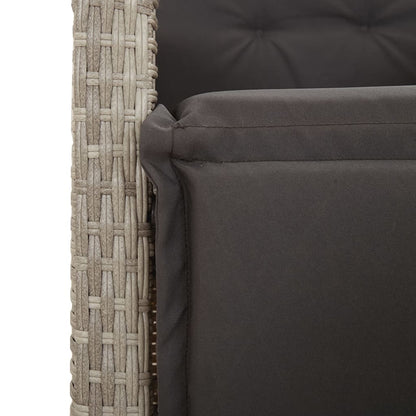 Set Pranzo da Giardino 9pz con Cuscini Grigio Chiaro Polyrattan - homemem39