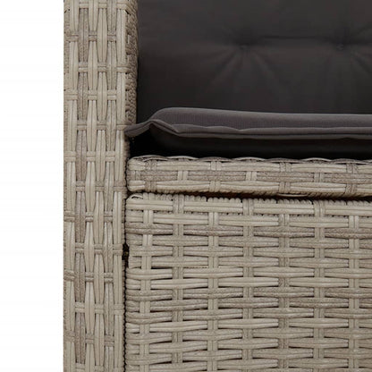 Set Pranzo da Giardino 5pz con Cuscini Grigio Chiaro Polyrattan | homemem39