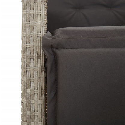Set da Pranzo da Giardino 7 pz Cuscini Polyrattan Grigio Chiaro - homemem39